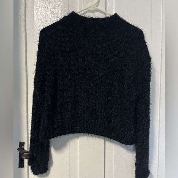 Altar'd State Sweaters - NWT Altar’d State Cropped fuzzy Black sweater size XS